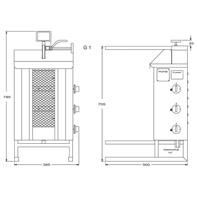 Kebabgrill G1 Gas Potis