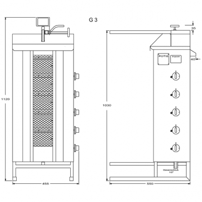 Kebabgrill G3 Gas Potis