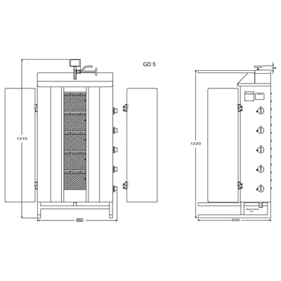 Kebabgrill GD5 Gas Potis